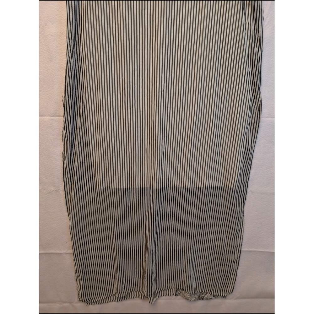 Vince Camuto Womens Striped Floral Sleeveless Maxi Dress Black White Blue Large - Picture 10 of 11